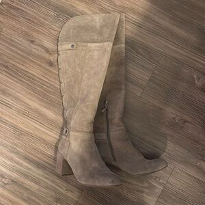 Taupe Suede Over the Knee Boots